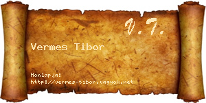 Vermes Tibor névjegykártya